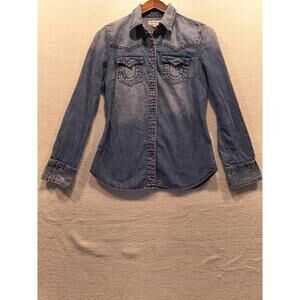 True Religion  Women’s Denim Shirt Button Up Size Small